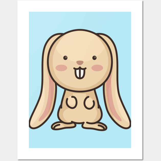 Cute Baby Rabbit Cartoon Wall Art by SLAG_Creative